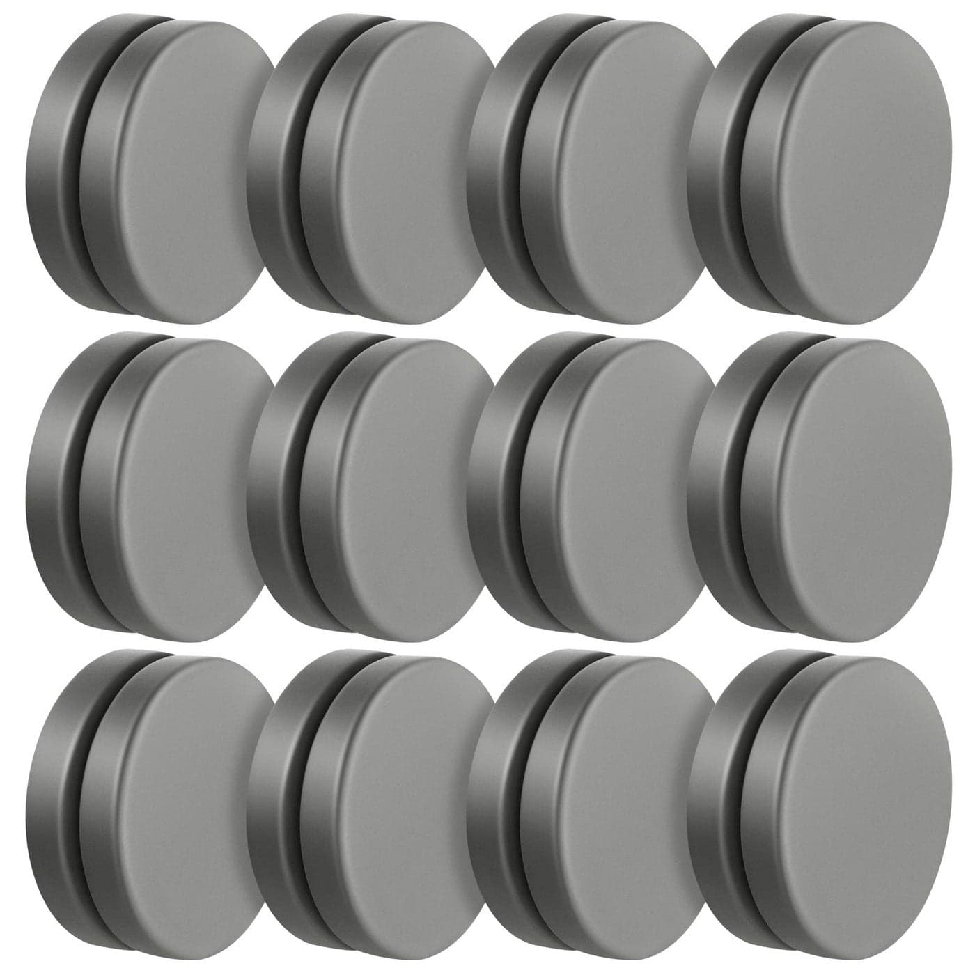 Jetec 12 Pairs Shower Curtain Weights Waterproof Magnetic Drapery Weights Prevent Curtain Liner from Blowing Around Bottom Round No Sew Tablecloth Magnets for Bathroom Tablecloth Drapery Flag Gray