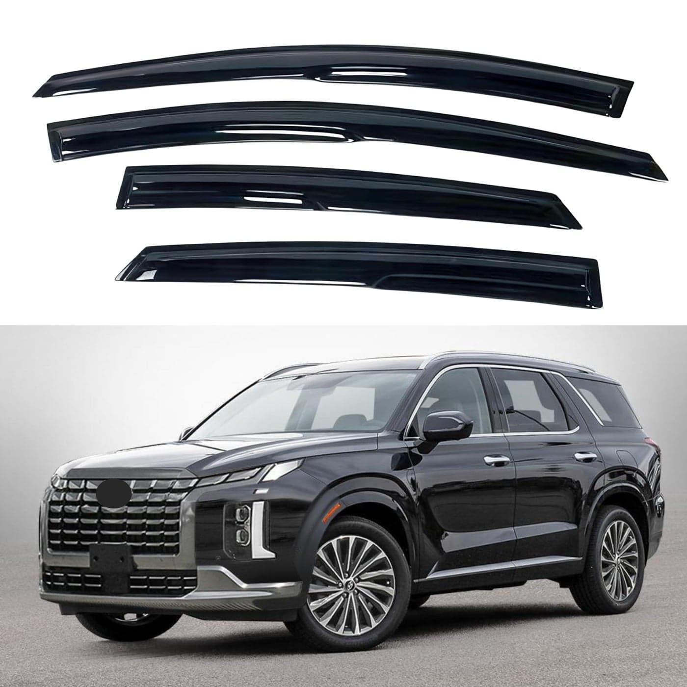 IG Window Visor for Hyundai Palisade 20202024 Rain Guard TapeOn Extra Durable Sun Wind Side Vent Window Deflector Mugen Style 2020 2021 2022 2023 2024