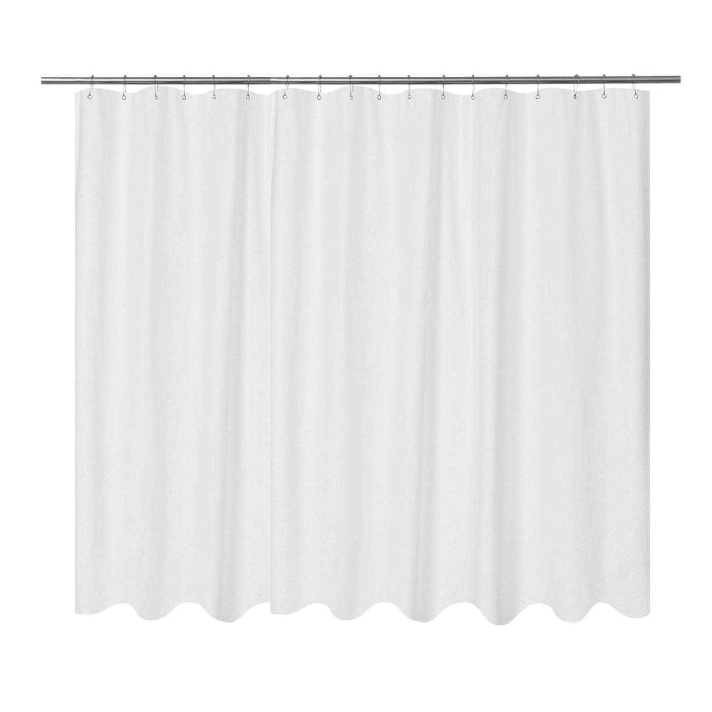 Mrs Awesome Embossed Microfiber Extra Wide Shower Curtain Liner 108 x 72 inches Soft Fabric Shower Curtain Washable and Water Repellent108x72 White