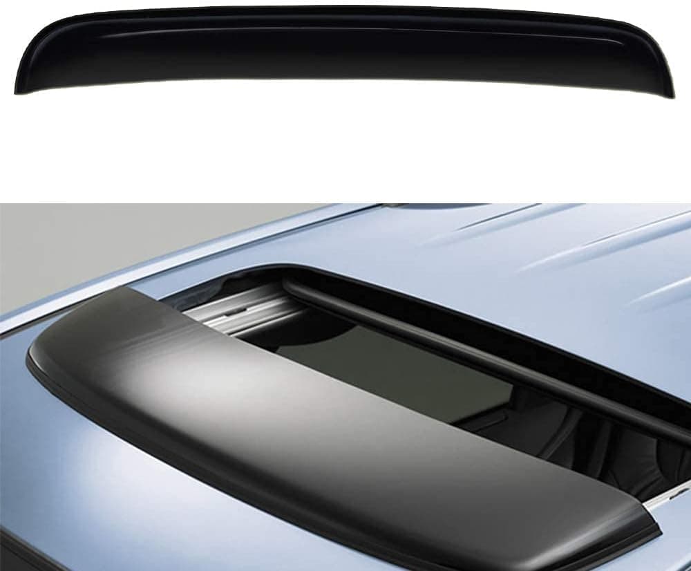 Deebior 38inch Universal Fit Rain Snow Guard Sun Roof Wind Deflector - Dark Smoke Tint