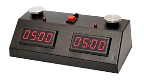 The Chess Store ZMFII Digital Chess Clock Red LED Display Black Case Chess Clock Board Game 2 Players Adult
