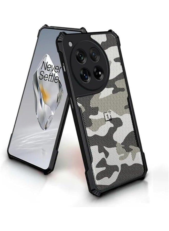 Compatible with OnePlus 12 5G Case, Camouflage Design Hard Back Heavy Duty Translucent Shockproof Bumper Phone Cover