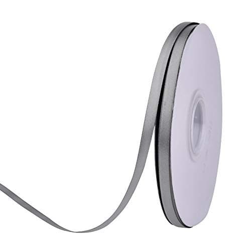 Ribest 14 inch Silver Double Face Satin Ribbon 50 Yards Per Roll for Bouquet Gift Wrapping Hair Accessories Wedding Birthday