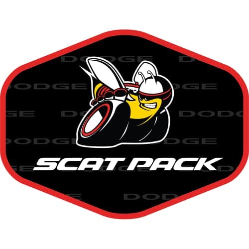Dodge Scat Pack Bee Logo Premium Vinyl Sticker 4 x 3 hex Shape Made in The USA