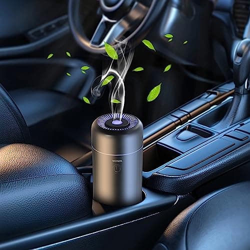 SEEDSEEL Car Aromatherapy Diffusers for Essential Oils,Mini USB Air Scent Small Humidifier with 7-LED Color Changing for Car Room Home Office Bedroom