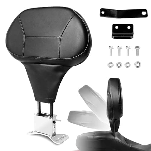 Hutexico Detachable Touring Rider Backrest, Adjustable Comfortable Driver Backrest Quick Release Plug-in For Harley 2009-2024 Touring CVO Road Glide Street Glide Electra Glide Road King Ultra (Black)