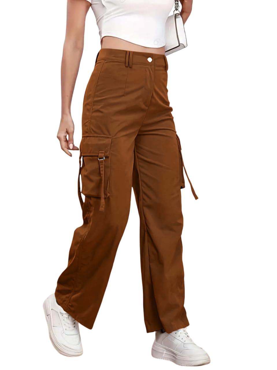 FERY London Womens Trouser Pants|Women Pants with Pocket|Trousers for Girls | Womens Cargo |Pant|