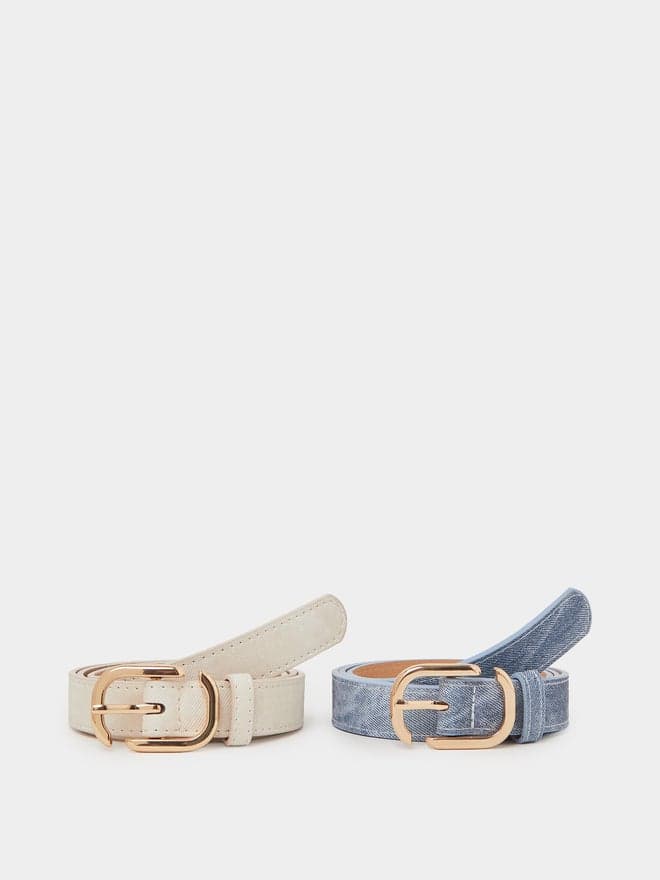 Styli Set of 2 - Metal Buckle Slim Belt