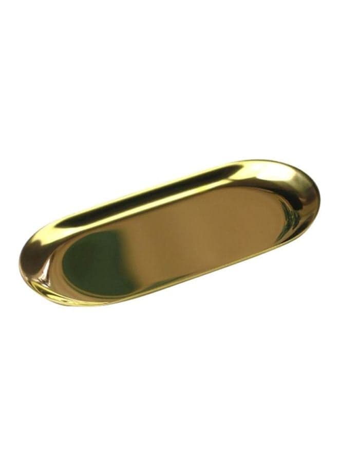Oval Iron Plate Golden 18x8cm