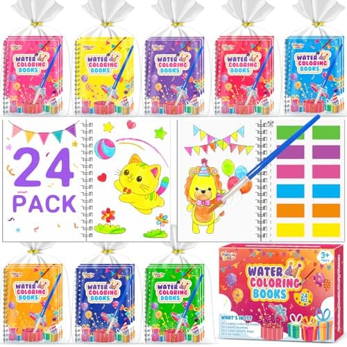 FEREDO KIDS Coloring Books Party Favors for Kids 24 Pack Mini Water Coloring Books Paint Sets for Kids Goodie Bags Stuffers Students Classroom Gifts Bulk Easter Basket Stuffers Bulk