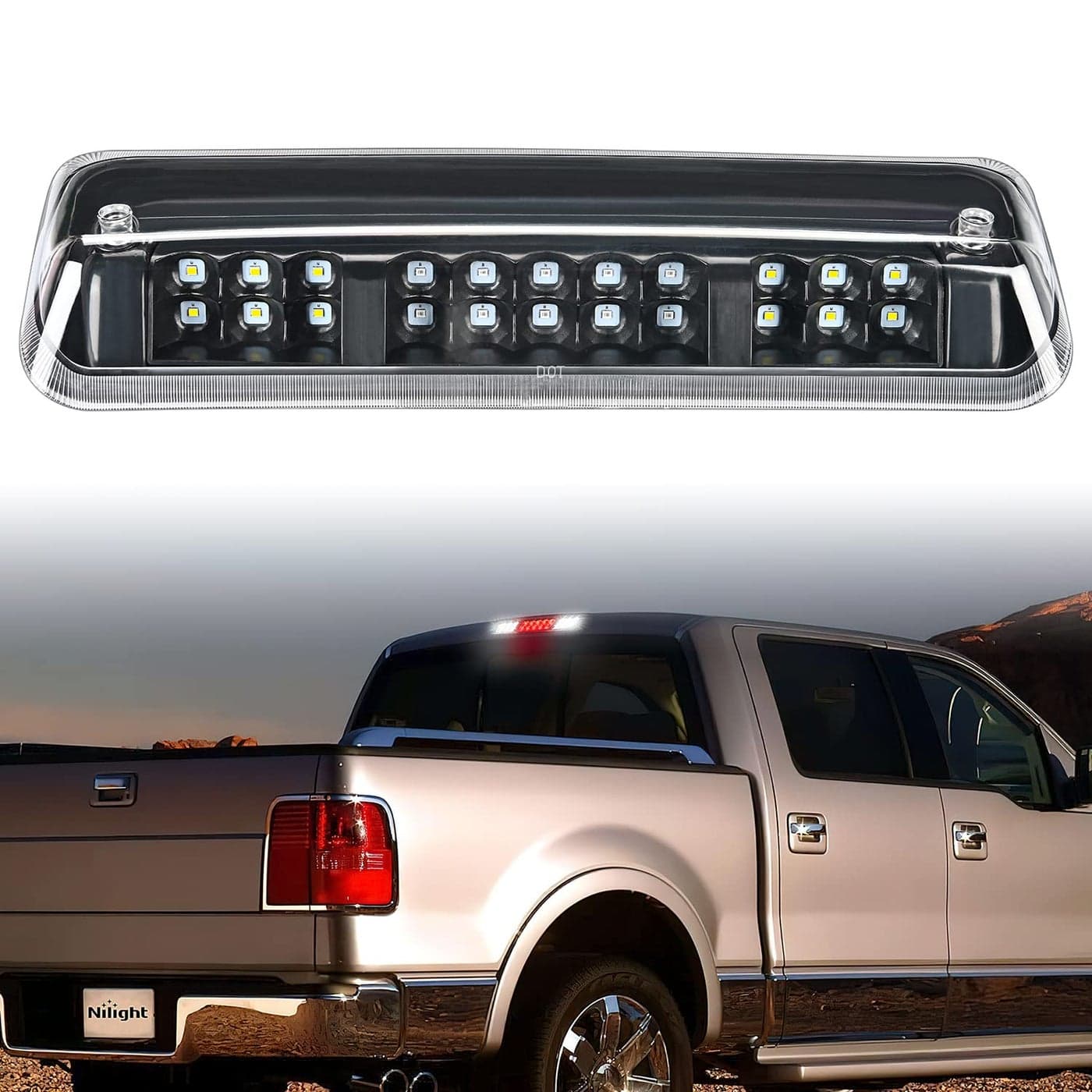 Nilight Third Brake Light Tail High Mount 3rd Stop Cargo Reverse LED Lights For 2004 2006 2007 2008 Ford F150 Lobo 20072010 Explorer Sport Trac