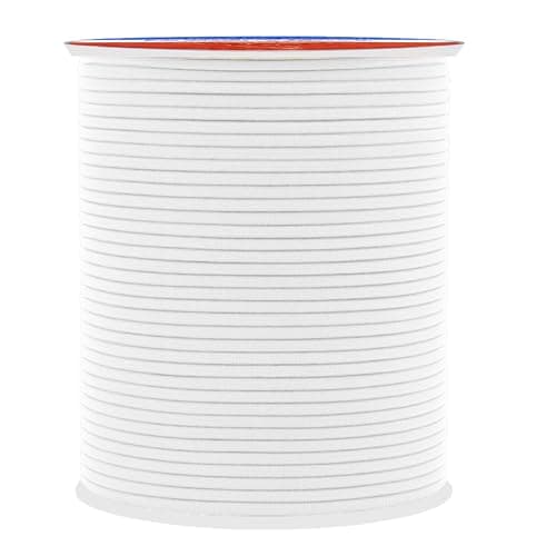 Mandala Crafts 1mm White Elastic Cord for Jewelry Making - 109 Yds Stretchy Cord Round Elastic Strings for Bracelets Making String - Stretchy String for Crafts Beading