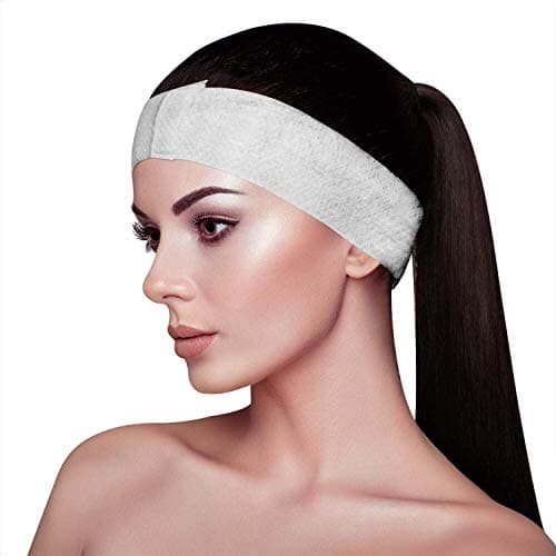 M's Solutions & Enterprises Unisex Disposable Facial Headbands for Makeup, Beauty Professionals, Salons, Spas & Parlors Free_Size (Pack of 50)