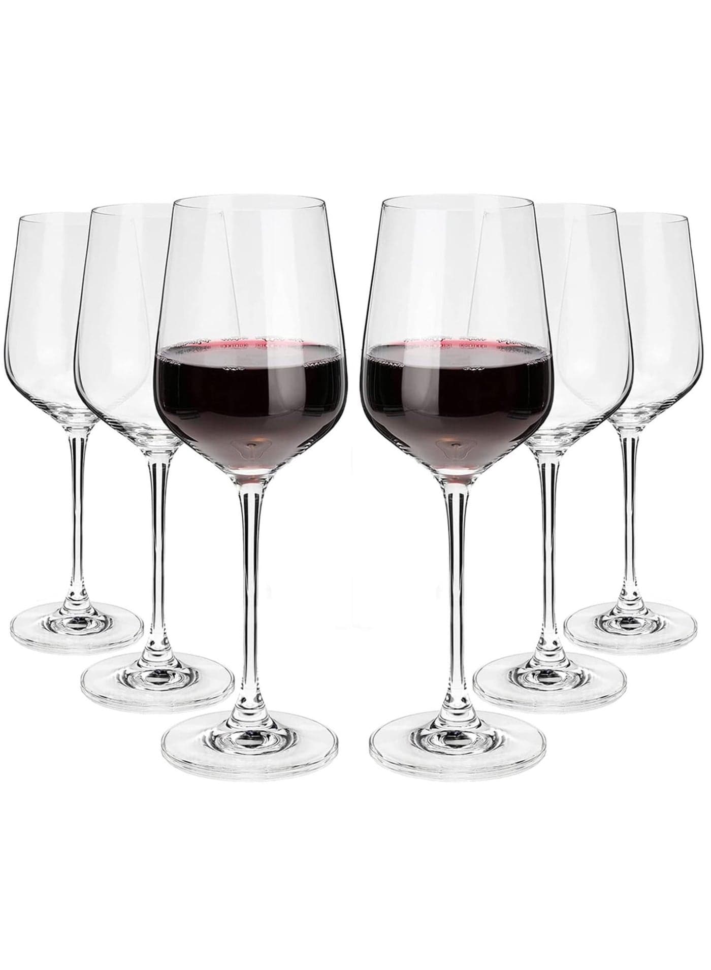 Crystal tumbler set of 6, hand blown Italian style crystal tumblers, lead free, universal glass, classic stemware set 400ml