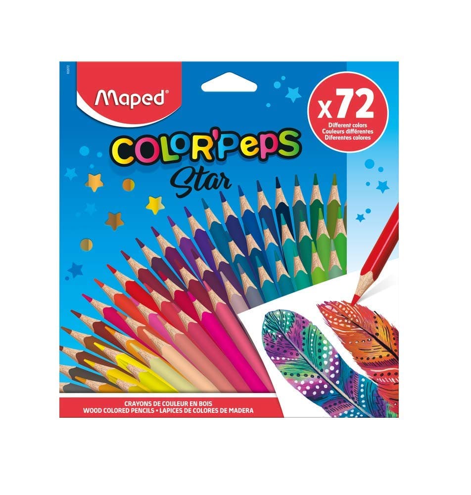 Maped ColorPeps Star 72 Shade Colour PencilsVery Premium Highgrade ColourIdeal For Artistic MindsSoft Strong PerformanceColour PencilsNonToxic Safe Colouring SetVibrant ColoursMulticolor