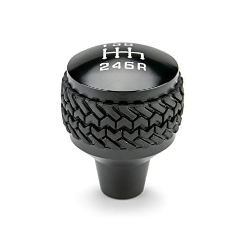 DV8 Offroad Replacement Shift Knob for 2011-2018 Jeep Wrangler JK | 6-Speed Manual Transmission Compatible | Billet Aluminum Construction | Rubber Tire Tread Grip