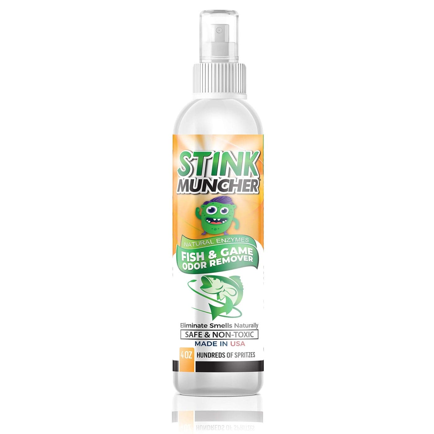 Stink Muncher Fish and Game Natural Enzyme Odor Eliminator and Remover Spray Smell Proof Your Fishing Hunting and Sports Clothing Shoes and Equipment Made In USA