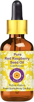 Deve Herbes Pure Red Raspberry Seed Oil Rubus idaeus with Glass Dropper Cold Pressed Natural Therapeutic Grade 50ml 169 oz