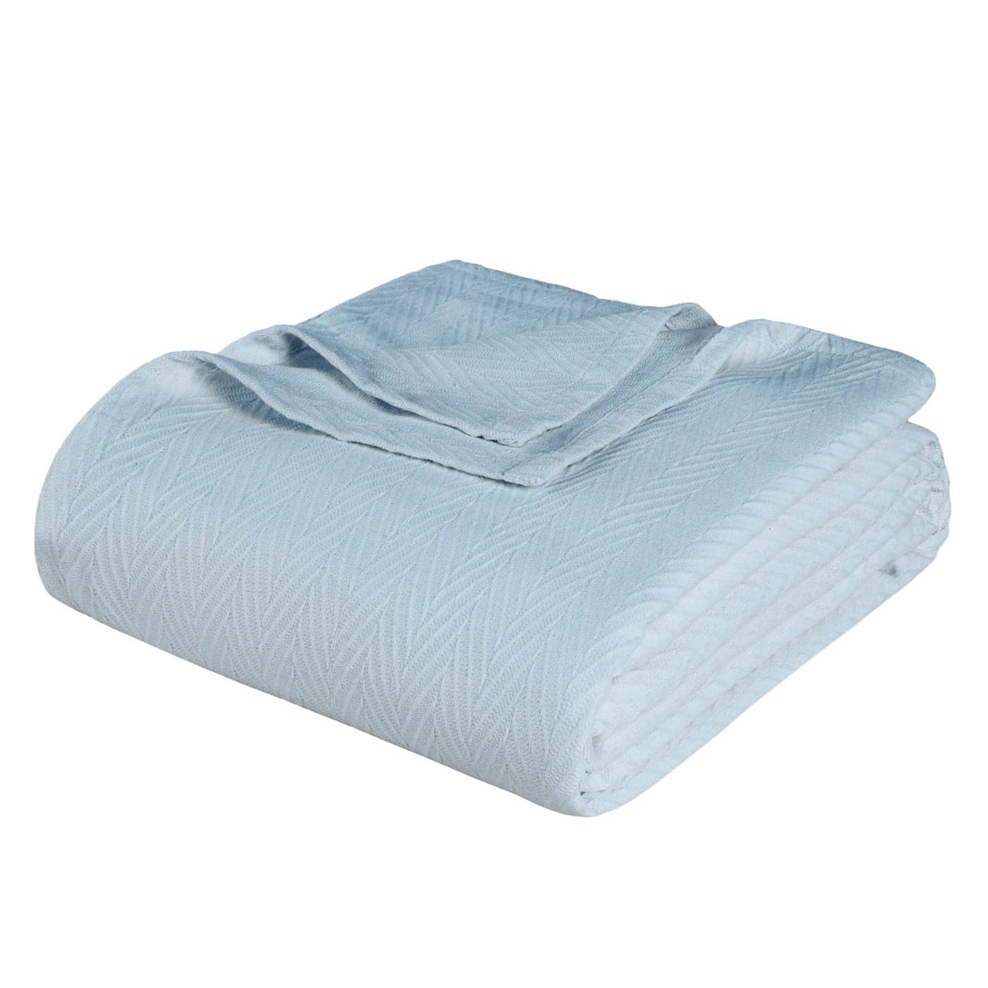 Superior Metro AllSeason Cotton Blanket Woven Blanket for Couch Bed Bedding Farmhouse Home Essentials Cute and Cozy Bohemian Blankets Herringbone Weave King Light Blue