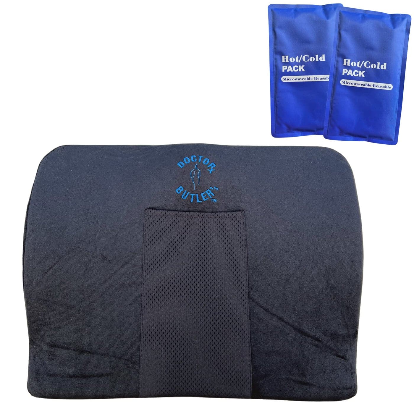 Doctor Butlers Orthopedic Memory Foam Cushion for Hemorrhoid Relief Hemorrhoid Cushion for Relief of Discomfort with 2 Gel Inserts for HotCold Therapy 1 Count