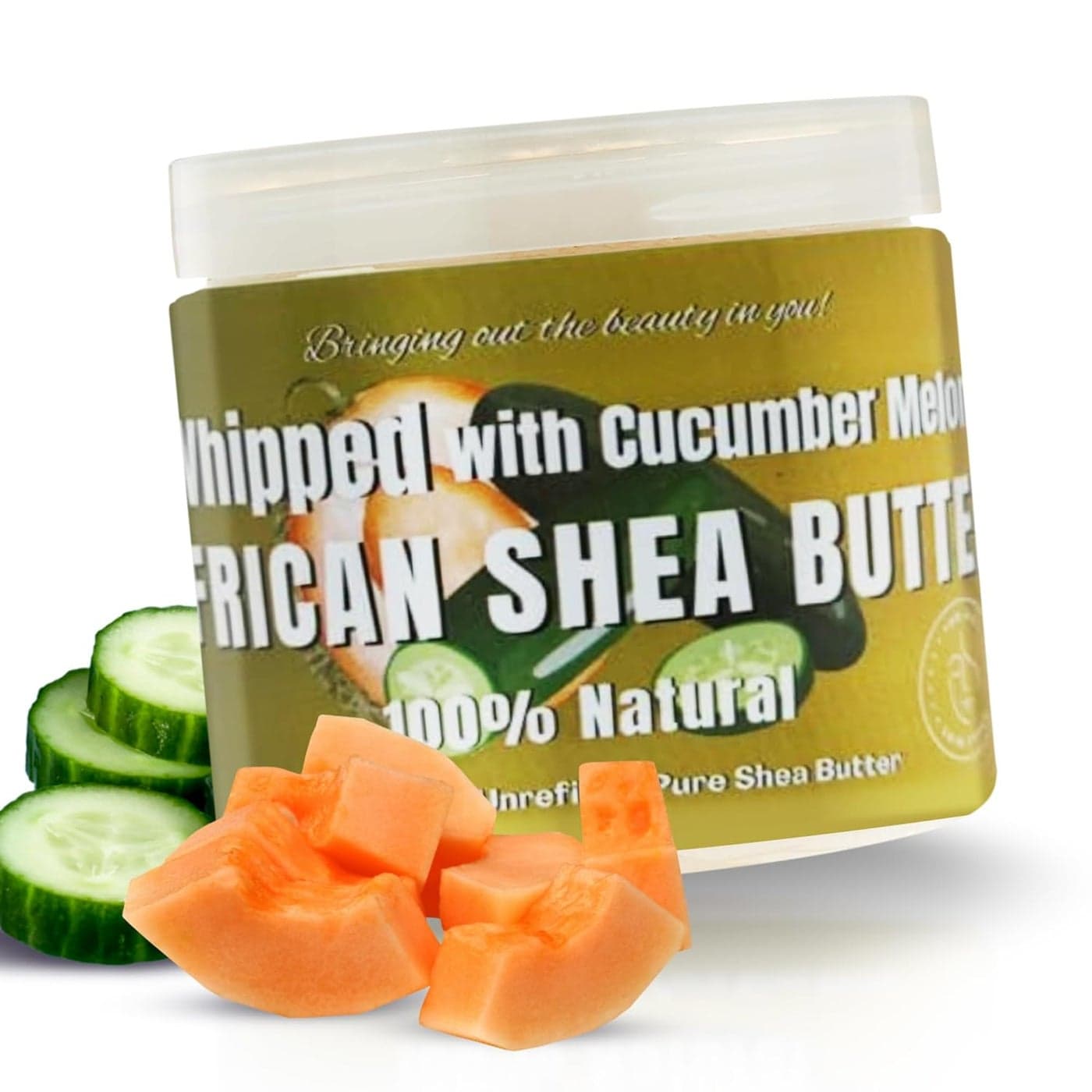 RA COSMETICS Whipped Shea Butter CucumberMelon 12oz 100 Pure Natural African Shea Butter for Men Women Ultimate Handcrafted Moisturizer with Essential Vitamins for Radiant Skin