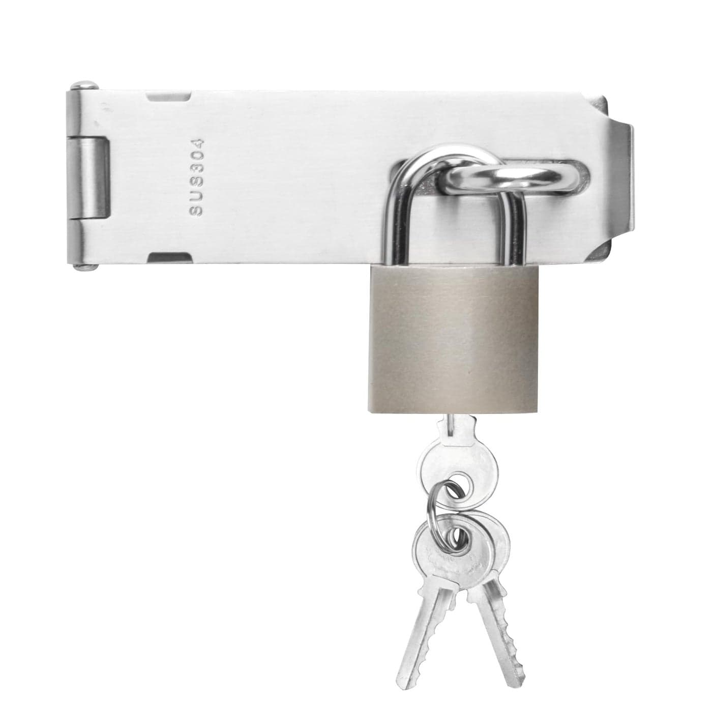 1 Set Stainless Steel Padlock Lock Door Lock Lock Padlock Latch Heavy Duty Buckle Latch with Lock Key for Cabinet Closet Door Latch Buckle 5 Inch
