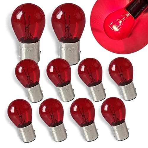 Zikefest 10PCS 1157 Bulb Tail High and Low Brake Light Bulb P215W S25 2057 2357 7528 BAY15D Light Bulb Turn Signal Light Bulb Replacement Universal Halogen Brake Tail Light Parking Light Red