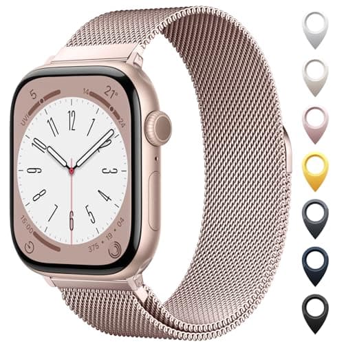 Original Stainless Steel Mesh Loop Compatible with Apple Watch Bands 38mm 40mm 41mm 42mm 44mm 45mm 46mm 49mm Women Men Magnetic Clasp Replacement for iWatch Strap Series 11 10 9 8 7 6 5 4 Ultra SE
