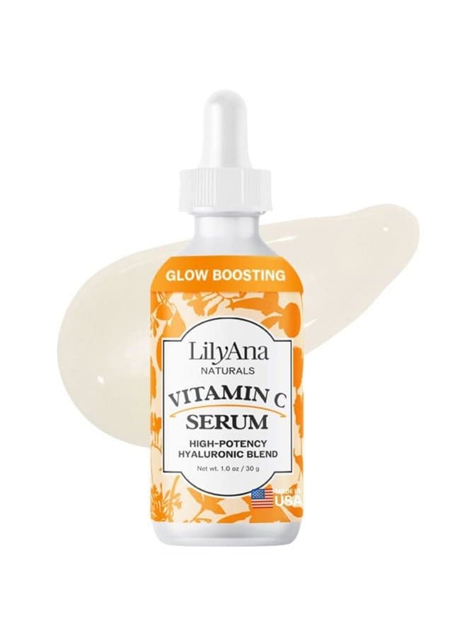 Vitamin C Serum for Face with Hyaluronic Acid and Vitamin E, Anti Aging Serum, Reduces Age Spots and Sun Damage, Promotes Collagen and Elastin (1oz)