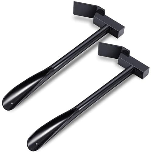 Qualirey 2 Pcs 3 in 1 Trapping Hammer Trowel Hoe Tool, 18.3 Inches Coyote Trapping Tool Supplies for Digging Trap Driving Stakes and Soil Aeration, Powder Coated Steel