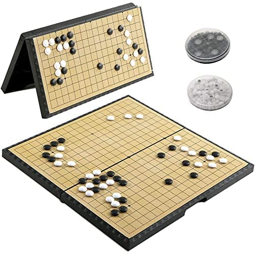 Luoyer 15 inch Go Game Set Magnetic Folding Board Game Portable Traditional Chinese Weiqi Set with Magnetic Stones for Adults Travel Gomoku