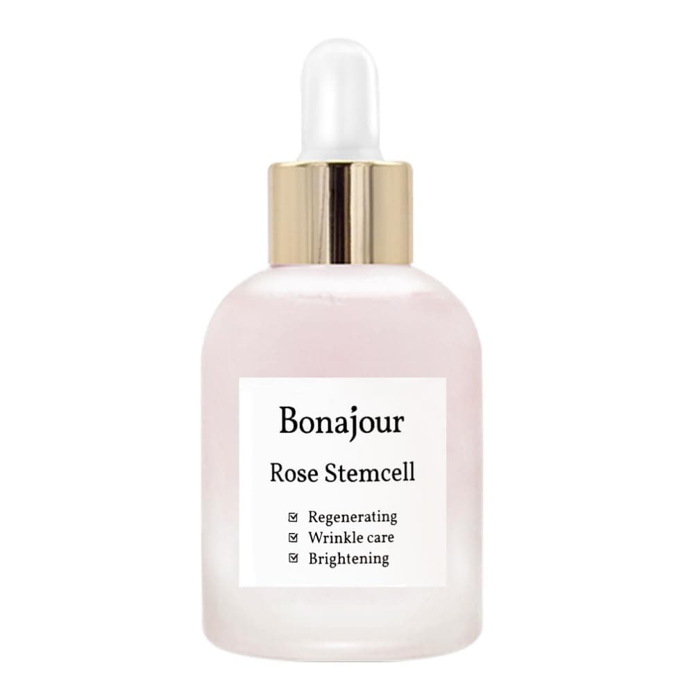 BONAJOUR Vegan beauty Rose Stem Cell Ampoule Best Face AntiWrinkle Aging Brightening CareTotal Care Serum 10 Fl Oz