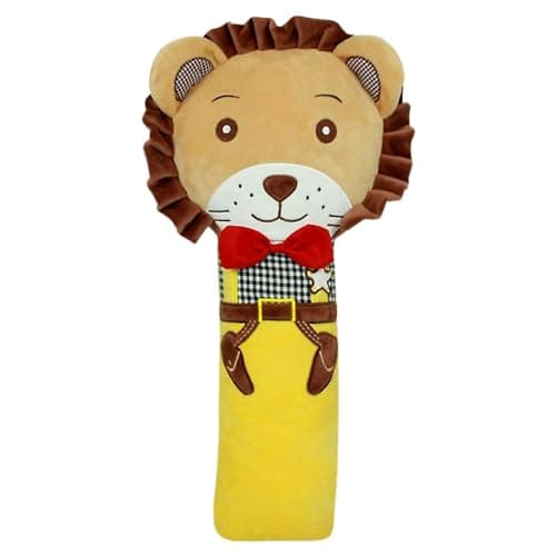 JUNIOR JOE Soft Velvet Car Seat Belt Pillow For Kids|Travel Neck Pillow With Cushion|Cute Cartoon Vehicle Shoulder Pads For Children|(Style-10),1 Count,Multicolor