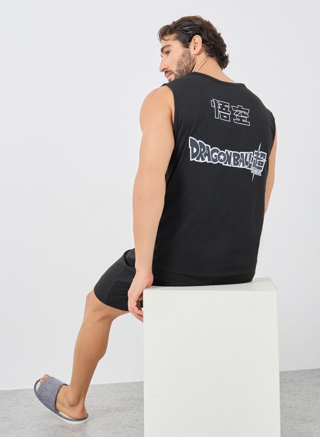 Dragon Ball Slogan Print Tank and Shorts Set