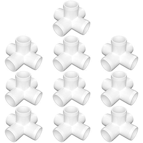 letsFix 1/2" PVC Fittings 5 Way (10-Pack) Furniture Grade, Elbow Connector, Heavy Duty for DIY Furniture, Frames, UV Resistant - Compatible with 1/2" Schedule 40 PVC Pipes