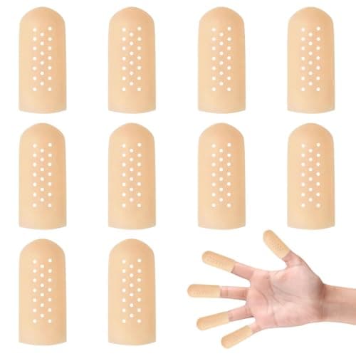 ZIBUYU® 10Pcs Silicone Finger Sleeves Ventilated Finger Gloves for Kitchen Use Reusable Finger Cots for Gardening Crafts Cracked Skin Relief & Protection