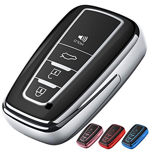 Tukellen for Toyota Key Fob Cover,Special Soft TPU Key Case Cover Protector Compatible with 2019-2025 Rav4 2018-2024 Camry 4Runner 2020-2022 Highlander Corolla Prius Avalon C-HR GT86-Silver