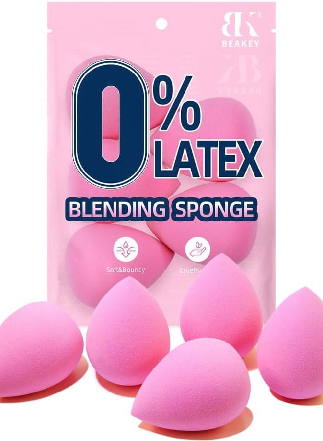 Latex-Free Blender Makeup Sponge for Blending, Pink Makeup Sponges Set, Soft Beauty Sponge, for Flawless Application of Liquid, Cream, and Powder Cosmetics