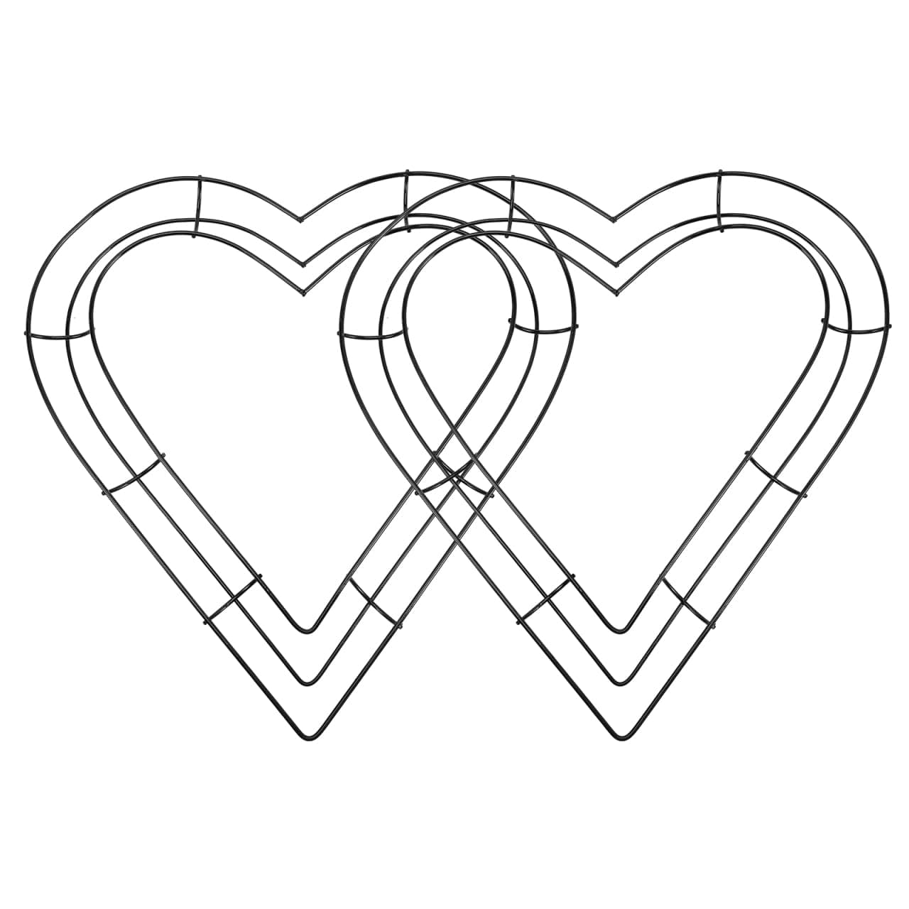 Unomor 2Pcs Heart Shaped Iron Wire Wreath Frames 12 Inch Metal Wreath Rings for Valentines Day DIY Decorations Ideal for Indoor and Outdoor Use