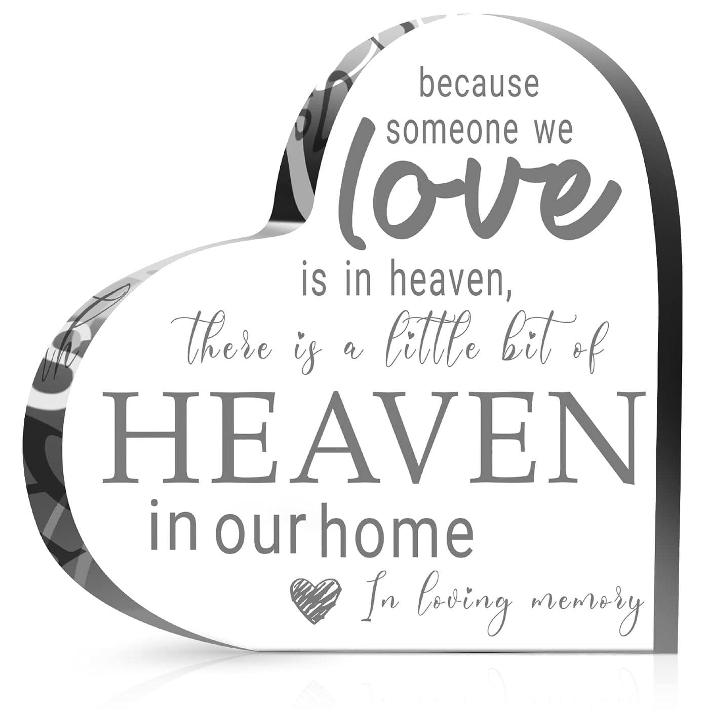Jetec Sympathy Gifts Memorial Bereavement Gifts Acrylic Heart Condolence Remembrance Gifts for Loss of Loved One Father MotherModern Style 4 x 4 x 04 Inch