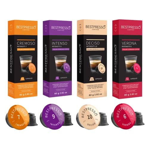 Bestpresso Coffee capsules compatible with Starbucks Verismo Caffitaly CBTL Kfee systems 80 Pods Variety Pack