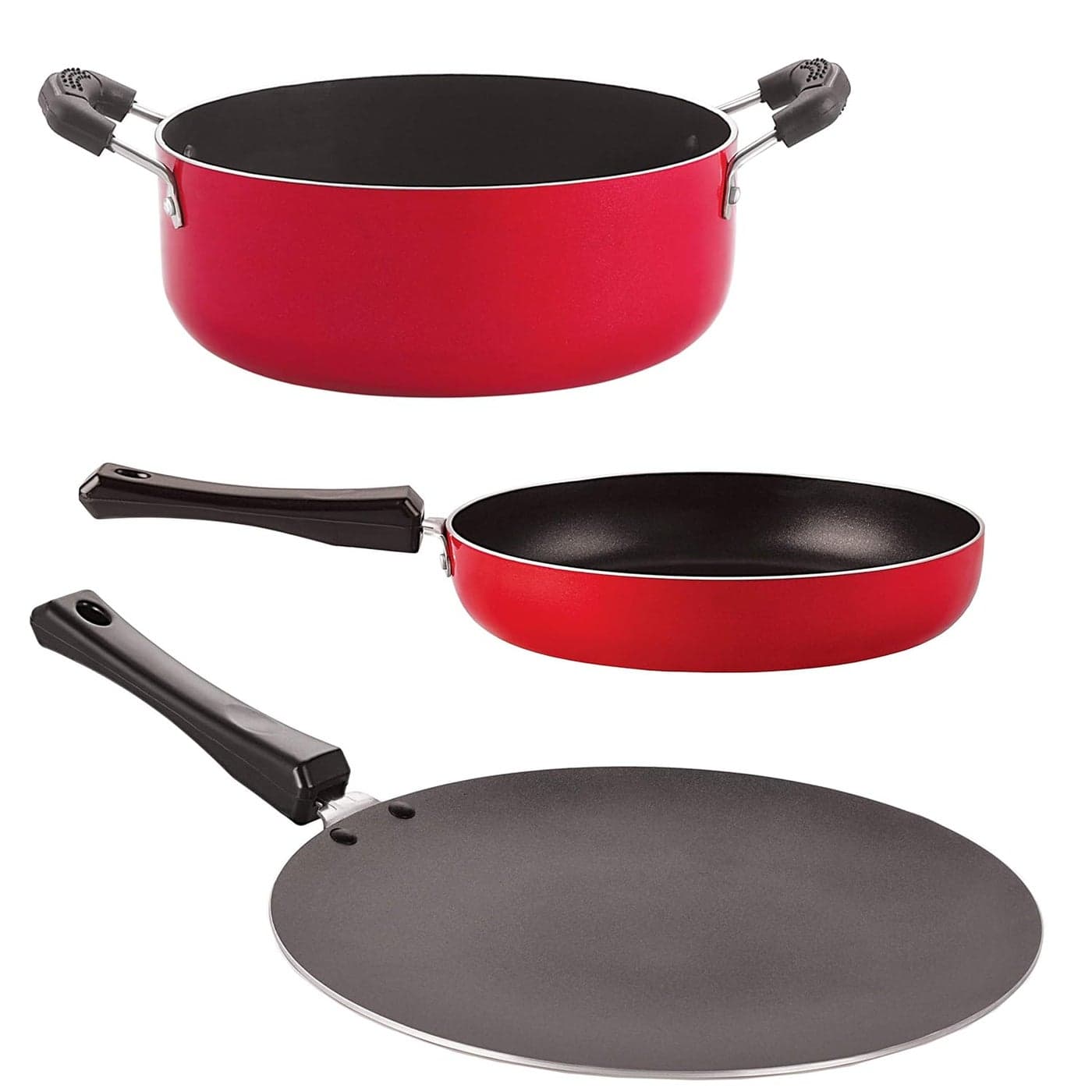 Nirlon Non-Stick Coated Dishwasher Safe 3 Piece Aluminium Kitchen Utencils Combo Set (CT11_FP10_CS24)