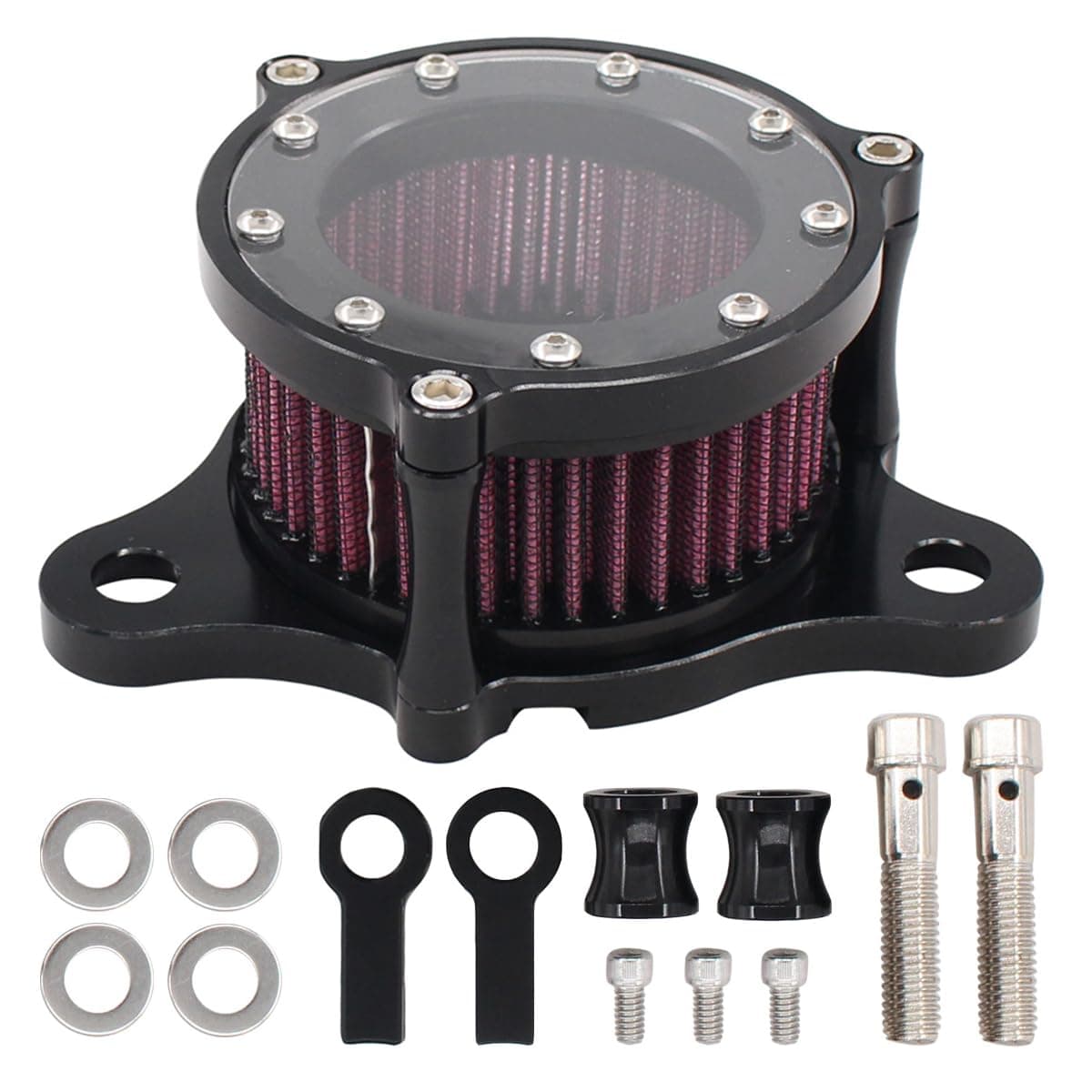 NewYall Air Cleaner Intake Filter System Kit for HarleyDavidson Forty Eight Sportster XL883 XL883N XL883R XL883P XL1200 XL1200L XL1200X XL883P Iron 883 Seventy Two Billet Aluminum CNC