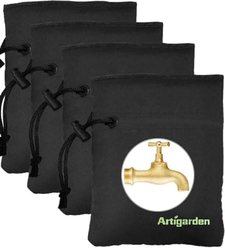 Artigarden Upgraded Outdoor Faucet Cover for Winter Freeze Protection - Outside Water Hose Bib Insulated Sock for Cold Weather, Black, Pack of 4