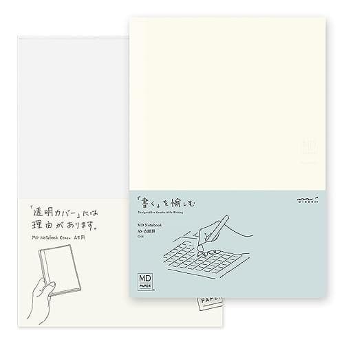 DESIGNPHIL 15295006 Midori Notebook MD Notebook A5 Graph Ruled Notebook Cover