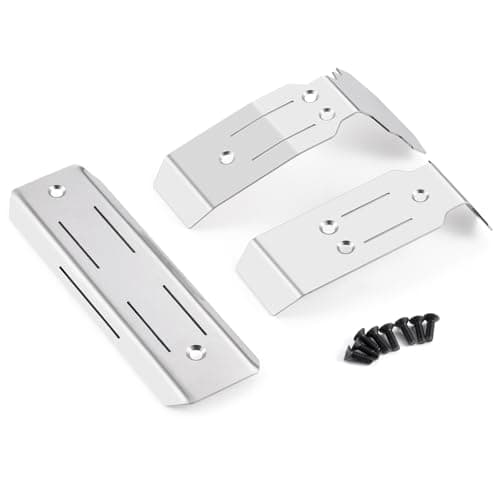 BRKRC Stainless Steel Chassis Armor Set Front Center Rear Skid Plate Guard for Traxxas Mini Maxx Mini XRT116 RC Car Upgrade Parts