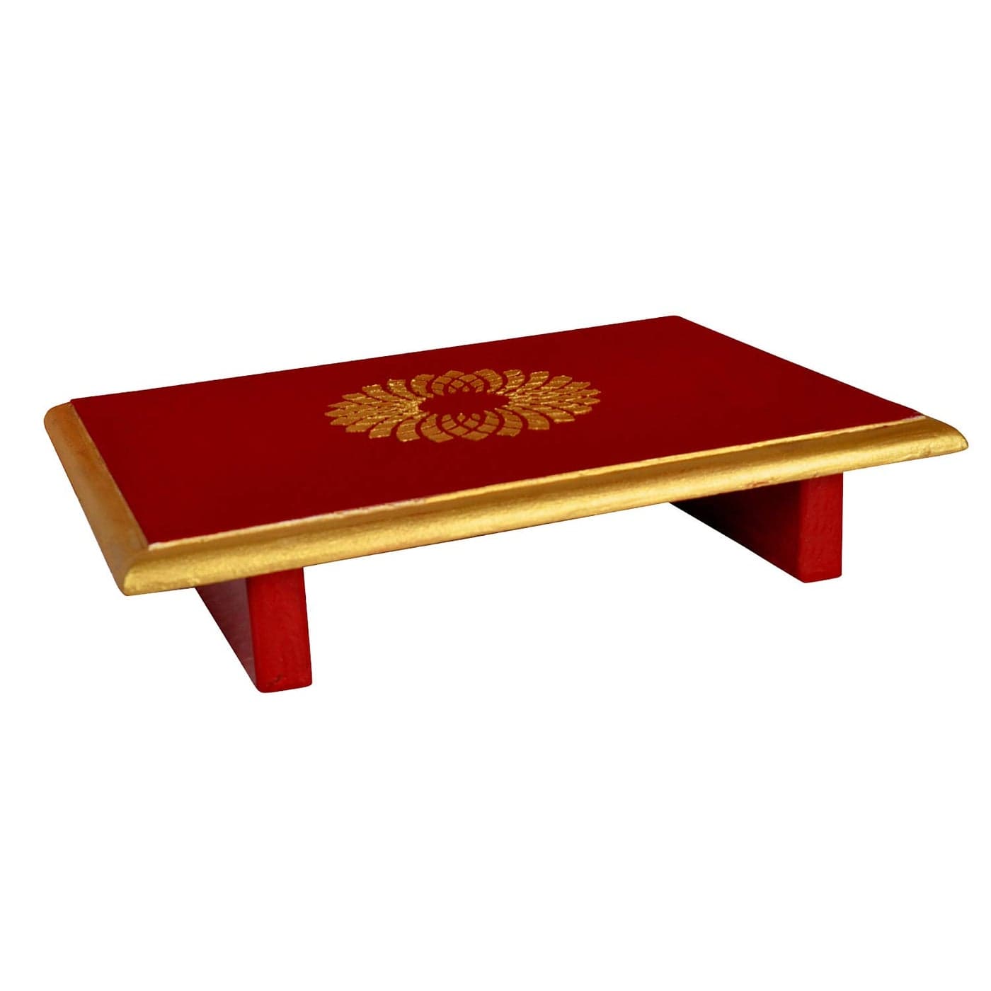 Lalhaveli Home Decorative DiwaliNavratri Pooja Special Indian Design It is A Wonderful Item for Decoration Red Pooja Chowki Patta 11 x 8 x 25 Inches
