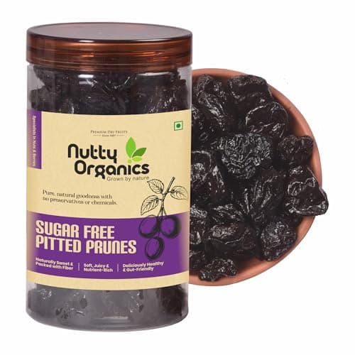 NUTTY ORGANICS Pitted Prunes Berries | Dried Fruit Plums | Antioxidant Rich Pitted Prunes | 500 gm | High in Vitamins & Fiber
