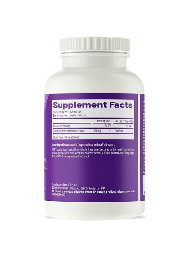 , Strontium Support II, Mineral Support for Bone Health, Vegan, Non-GMO (60 Caps)