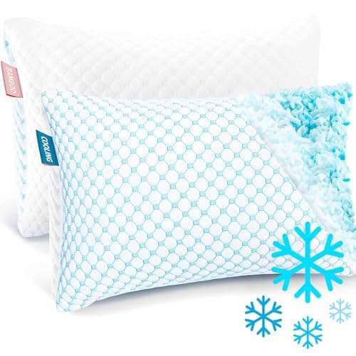 Nestl Cooling Pillow for Sleeping 2 Pack Luxury Shredded Memory Foam Pillows Queen Size Set of 2 Adjustable Cold Gel Pillows for Hot Sleepers Supportive Cool Pillow for Side Back Stomach Sleepers